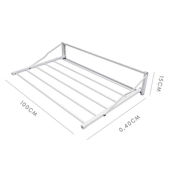 Varal Articulado de Parede 40cm x 100cm x 07 Varetas 2