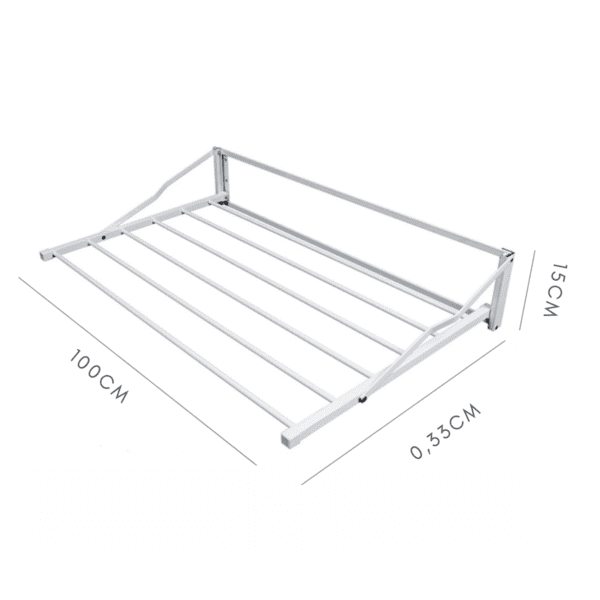 Varal Articulado de Parede 33cm x 100cm x 06 Varetas 2