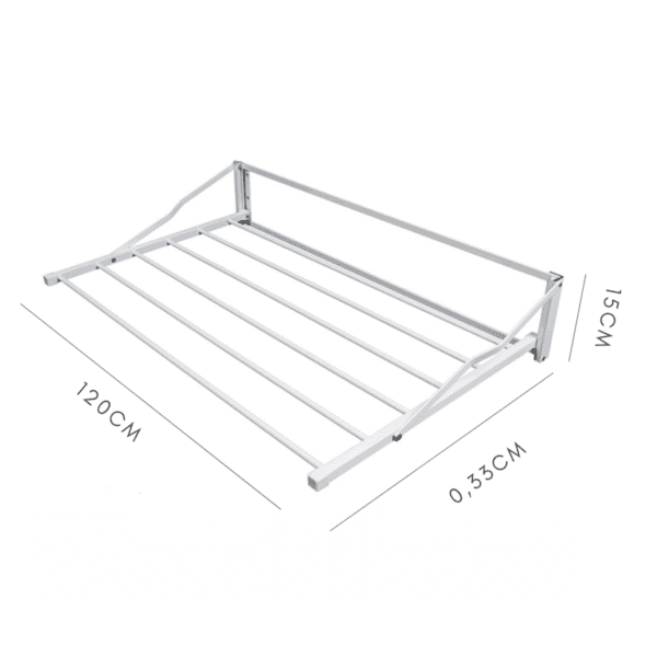 Varal Articulado de Parede 33cm x 120cm x 06 Varetas 2