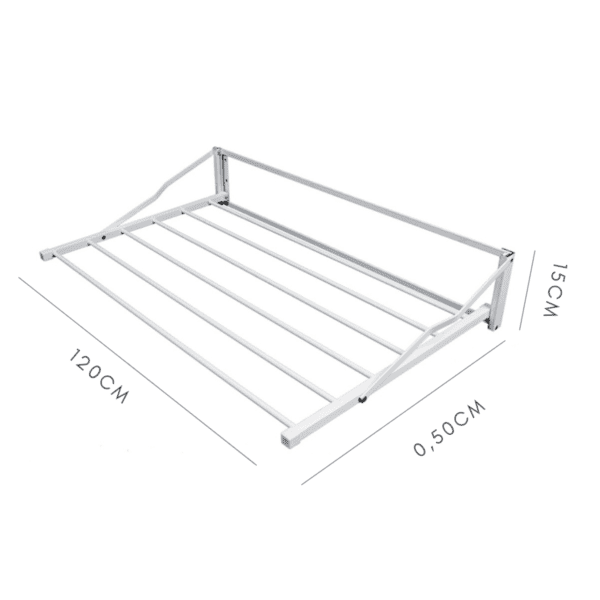 Varal Articulado de Parede 50cm x 120cm x 06 Varetas 2