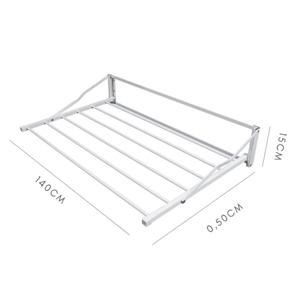 Varal Articulado de Parede 50cm x 140cm x 06 Varetas 2