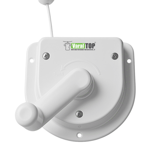 Manivela manual p/ varal de teto retrátil com trava automático - Branca