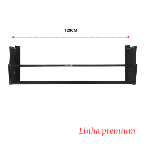 Varal Sanfonado 120cm Retrátil Preto Fosco 7 Varetas- Linha Premium - Image 5